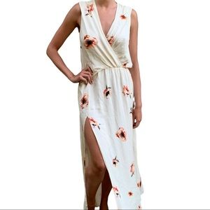 Ellie Tahari Silk Dress with Orange Floral